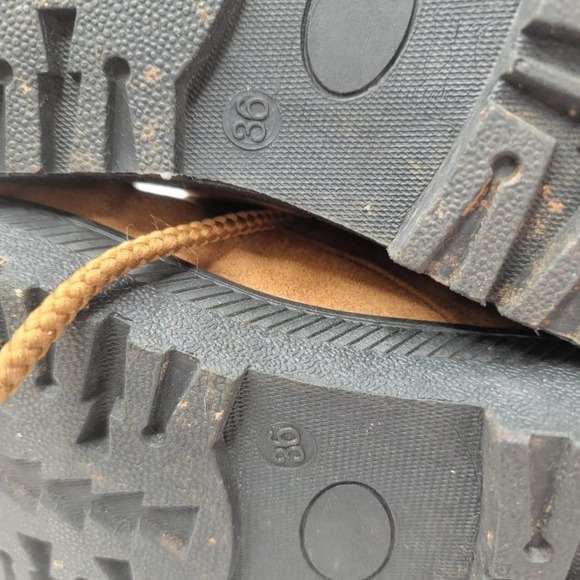 Sql Tie up sherpa interior faux suede combat boots - Picture 11 of 11